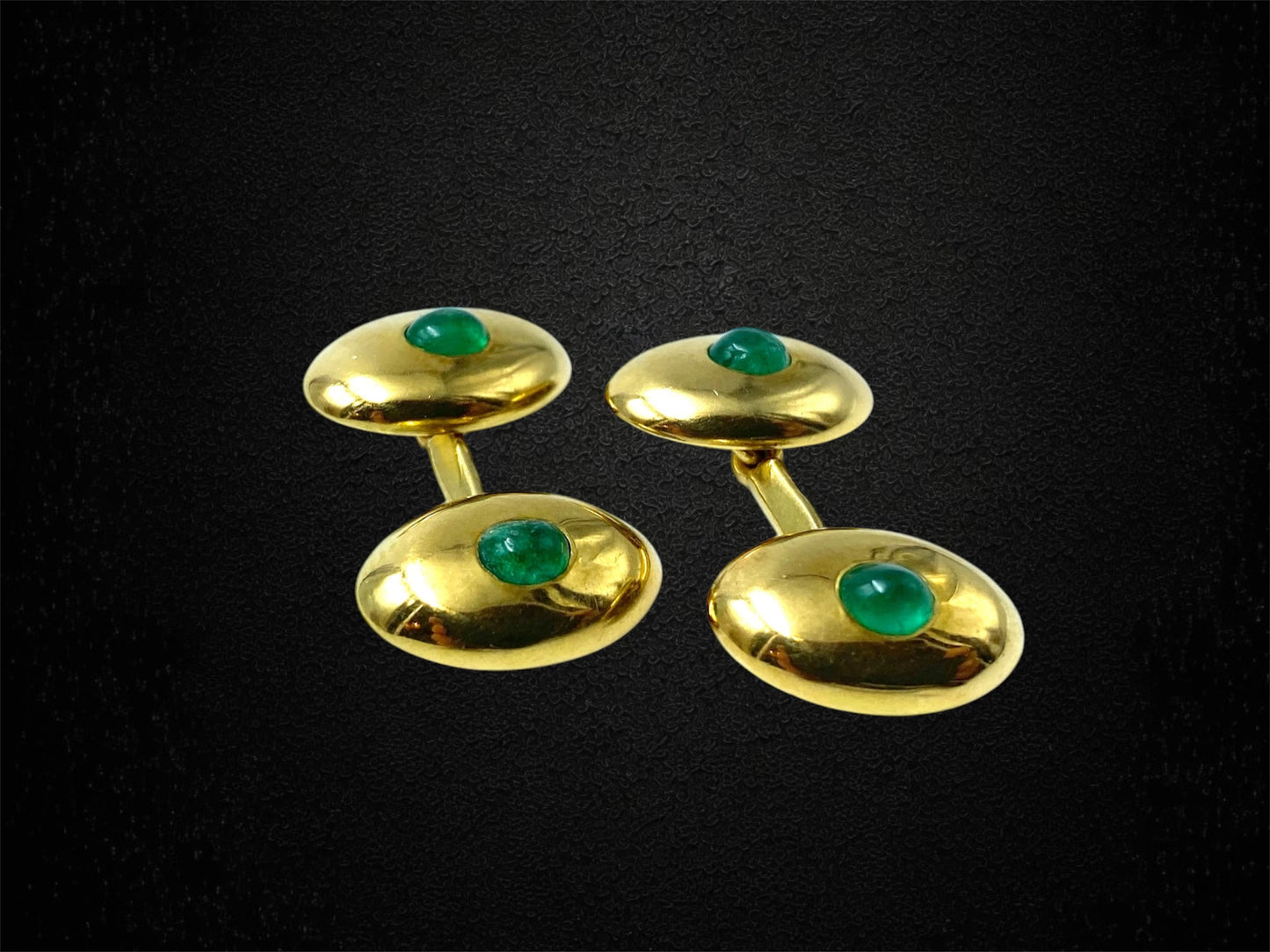 Cabochon emerald cufflinks