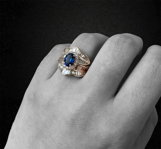 Sapphire and diamond ring