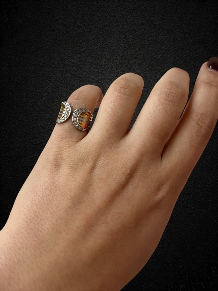 Fascia in Oro a Tre Colori, con Diamanti