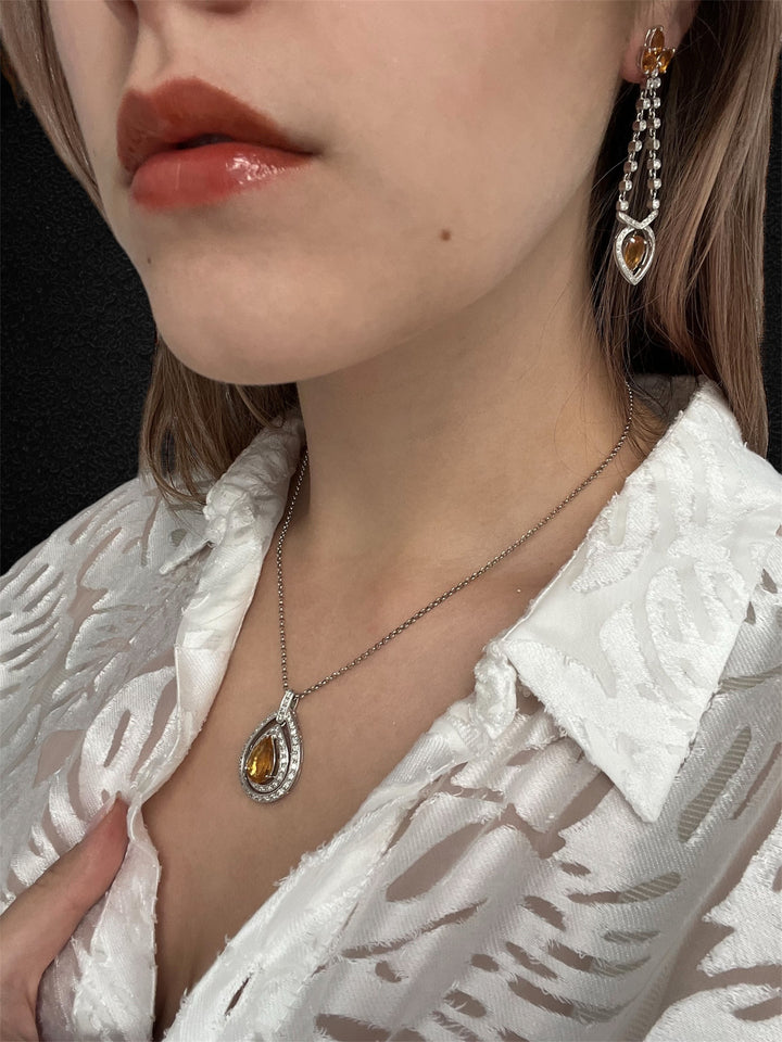 Set Collier e Orecchini con Topazi e Diamanti