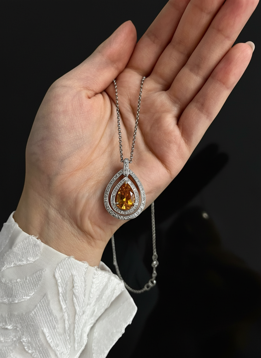 Set Collier e Orecchini con Topazi e Diamanti