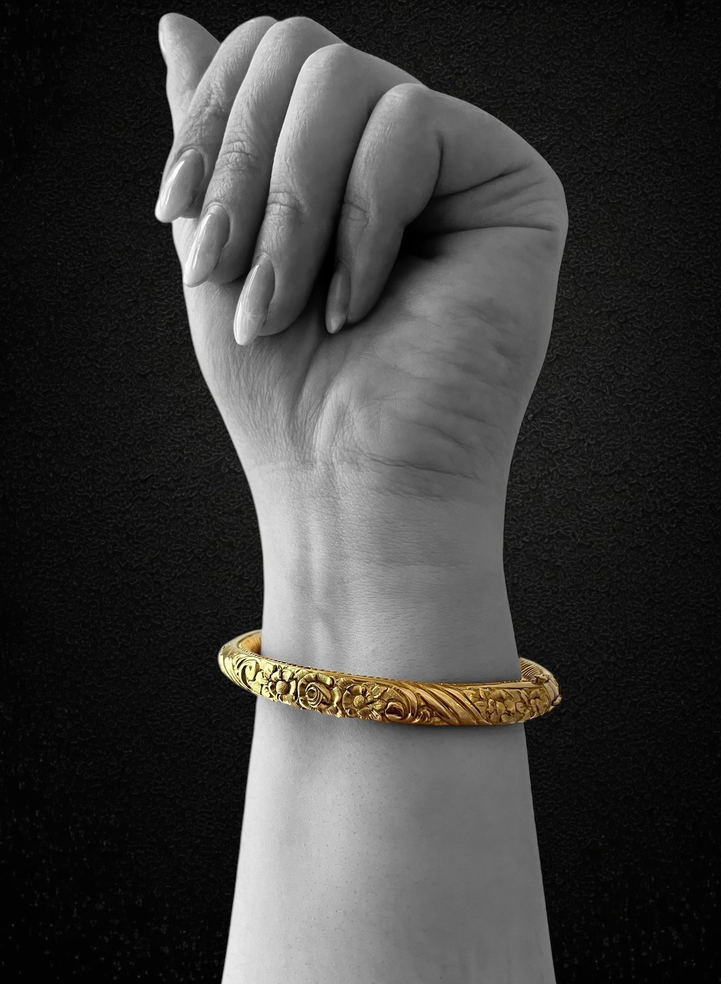 Bracciale d’epoca in oro 18K realizzato a canna vuota, primi del '900