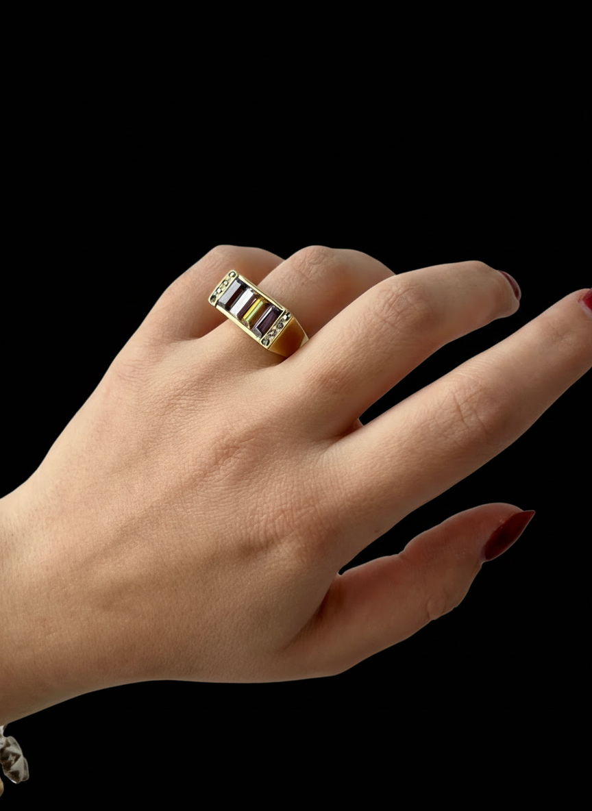 Anello Premier con Pietre Multicolori