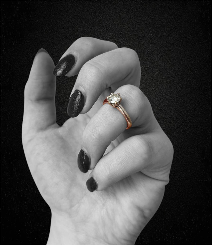 Solitario in Oro Bianco con Diamante da ct. 0,80