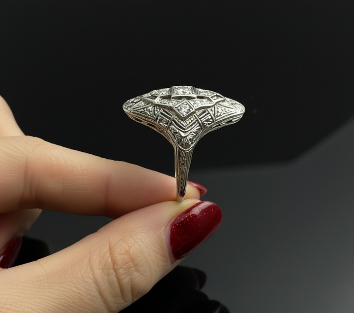 Raro Anello Francese Art Nouveau