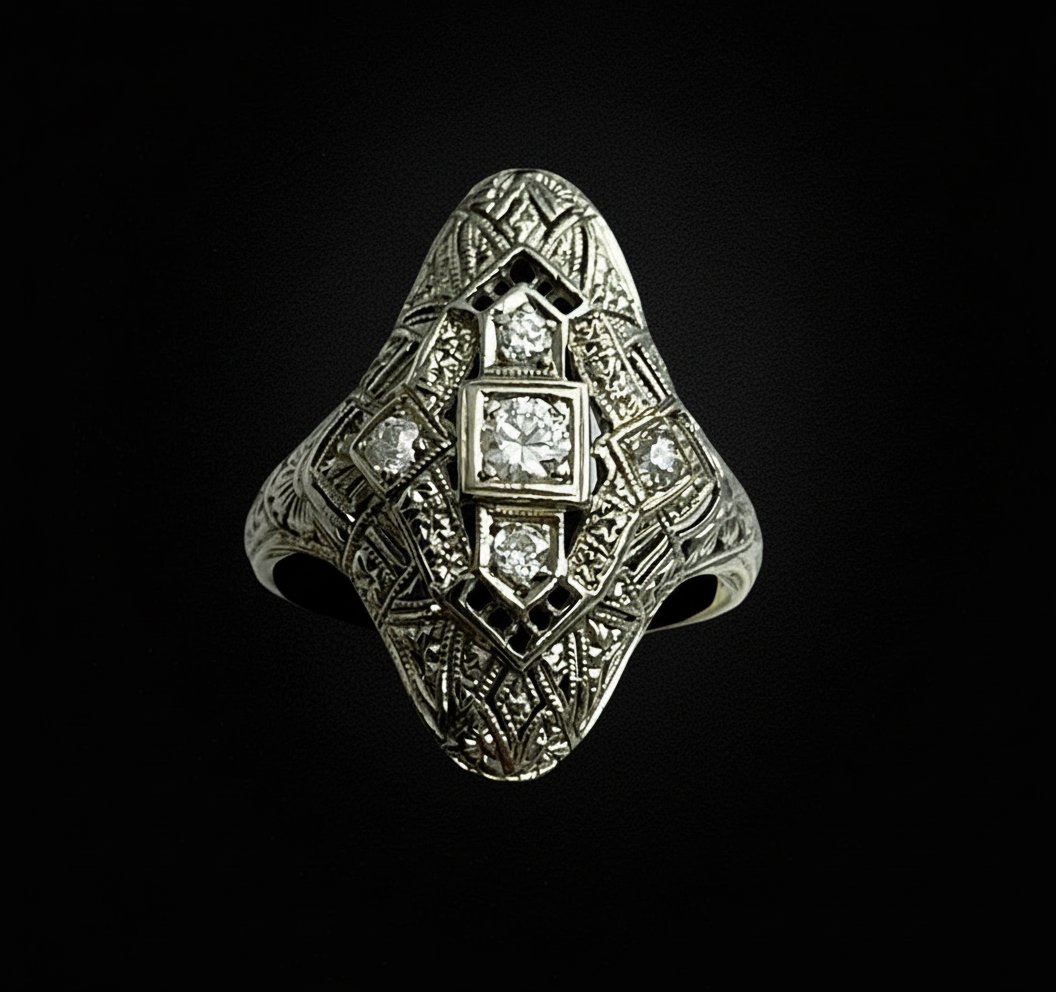 Raro Anello Francese Art Nouveau