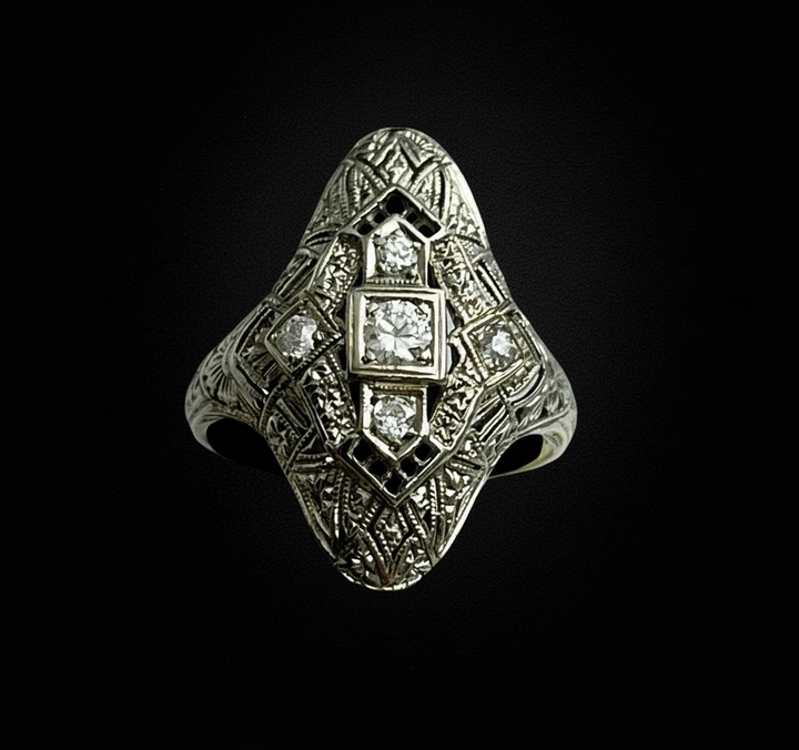 Raro Anello Francese Art Nouveau