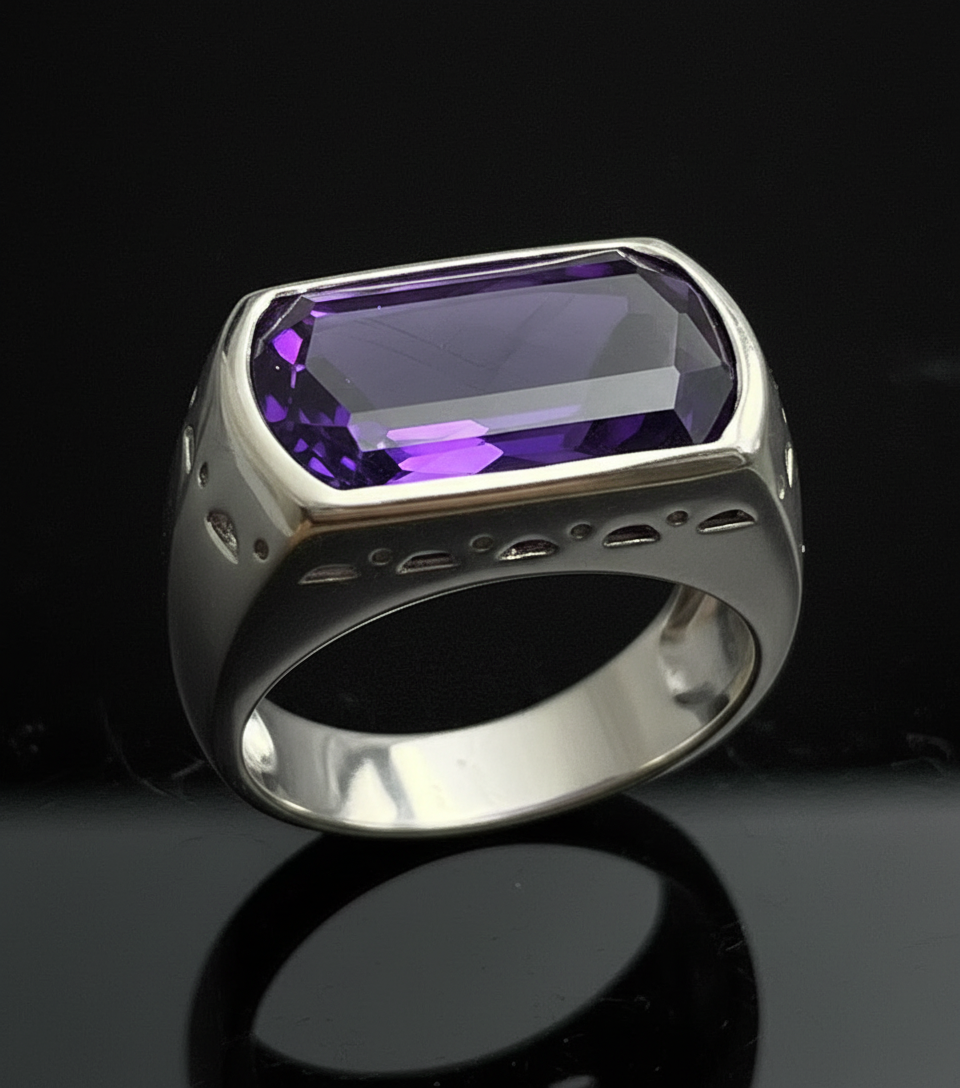 Anello Moderno con Ametista