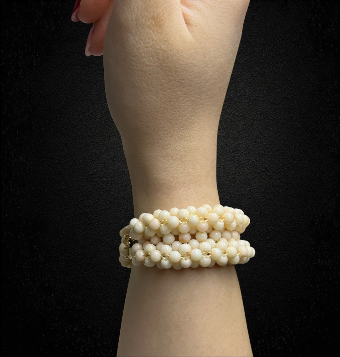 Coral pearl bracelet