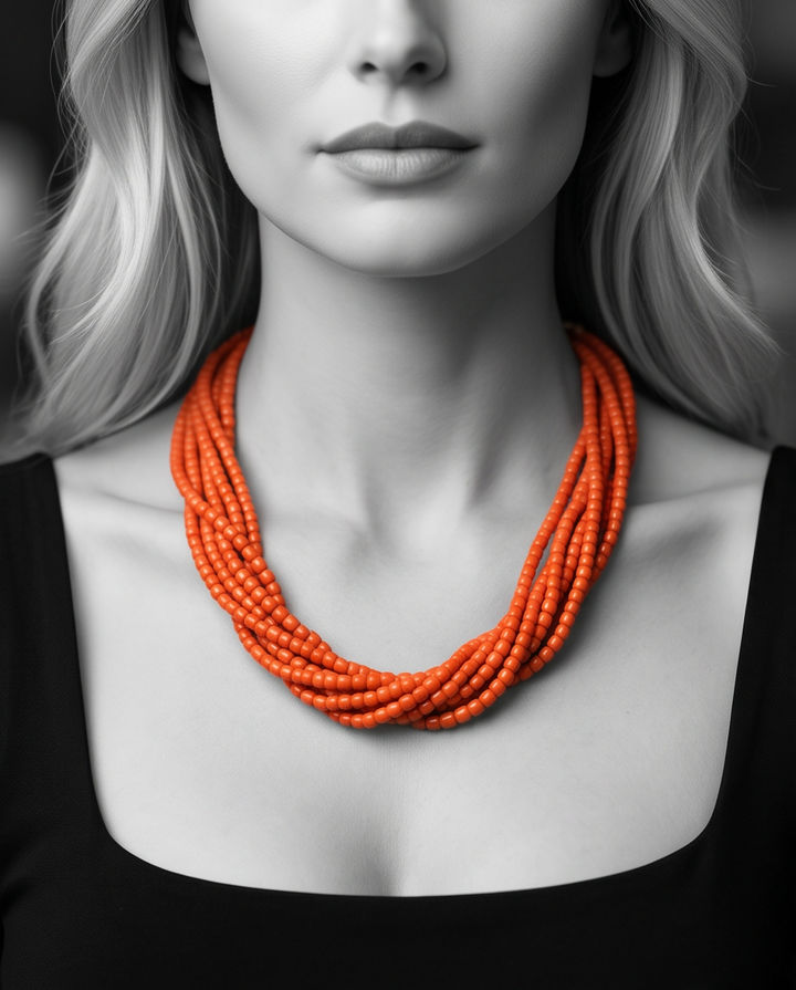Collana in Corallo Multifilo