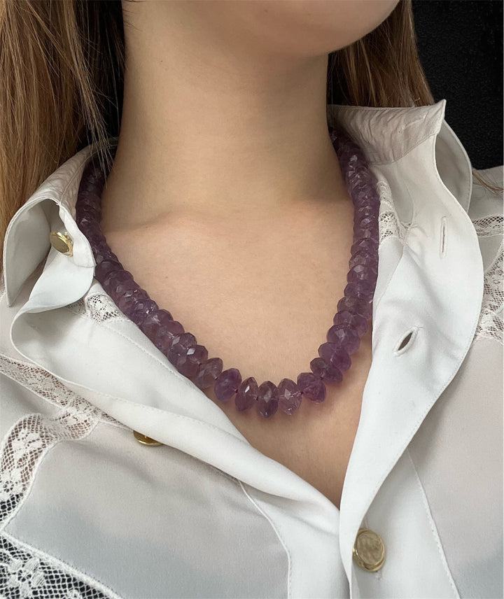 Collana con ametiste sfaccettate, anni '70
