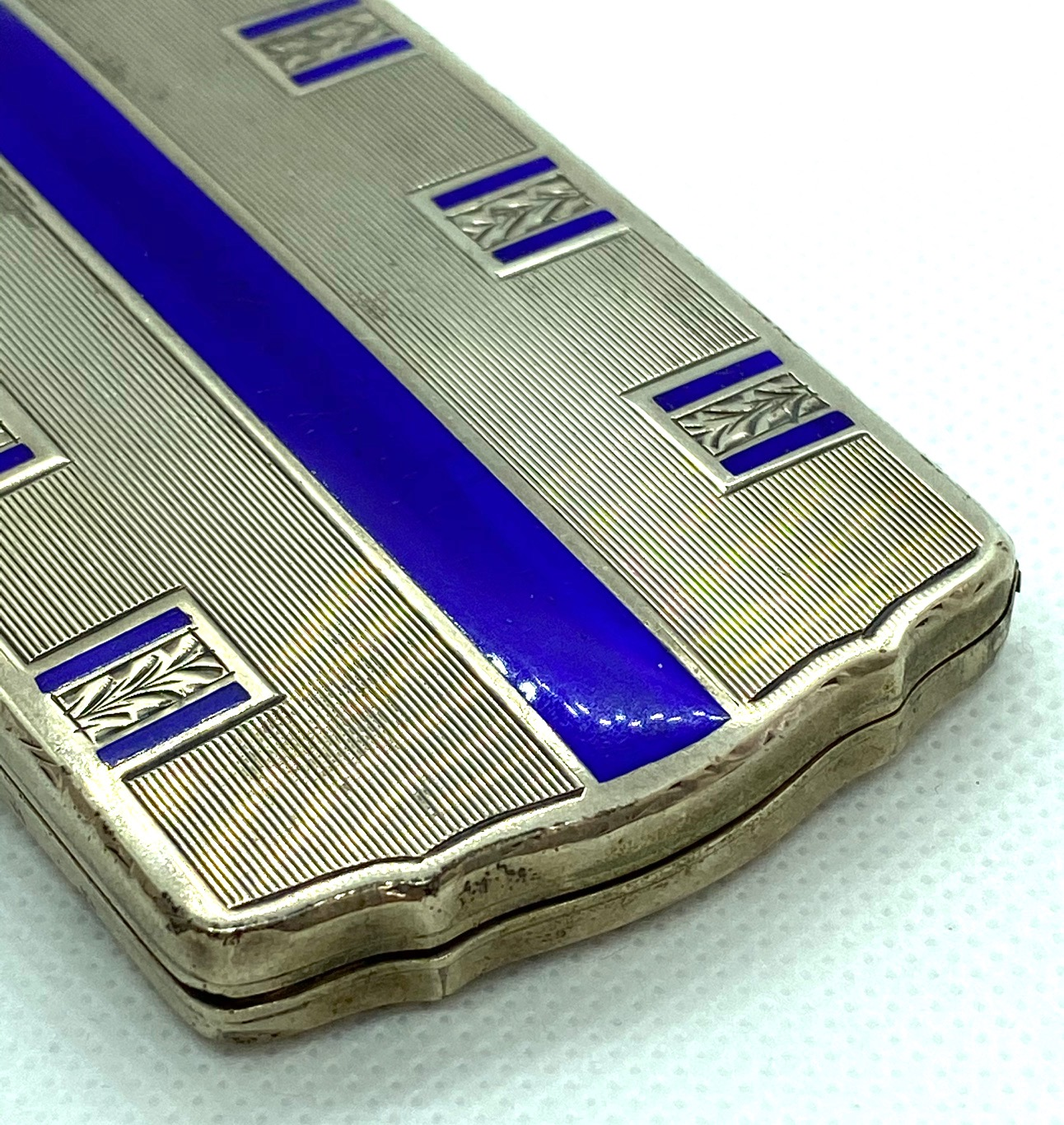 Austrian Empire enameled silver cigarette box.