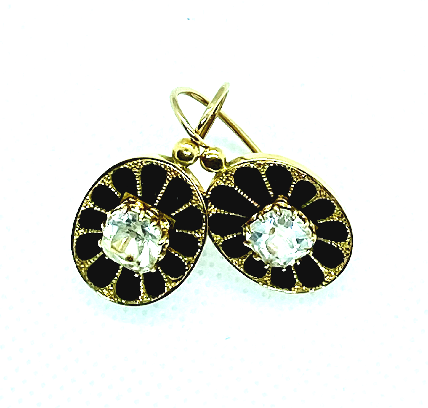 Enameled earrings, Austro-Hungarian Empire