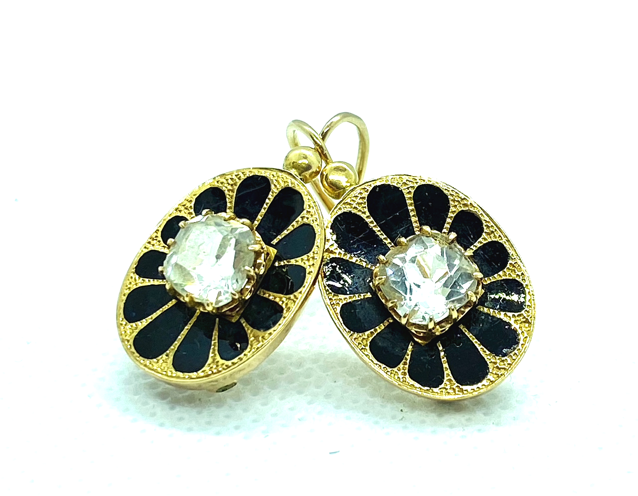 Enameled earrings, Austro-Hungarian Empire