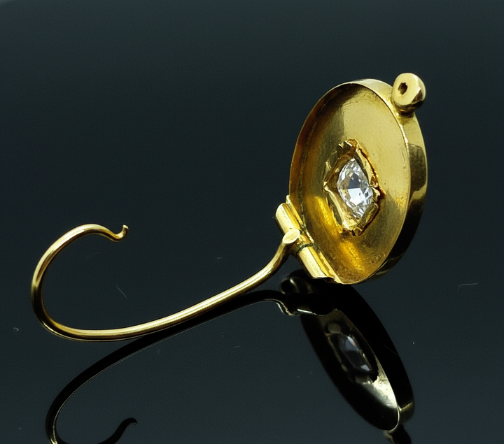 Orecchini Pendenti con Smalti Neri, Impero Austroungarico