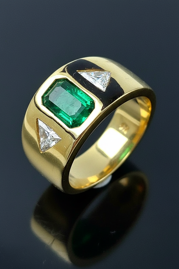 Fascione Bombato con Smeraldo e Diamanti