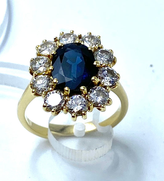 Sparkling Sapphire and Diamonds Ring