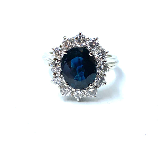 Classic Sapphire and Diamonds Ring