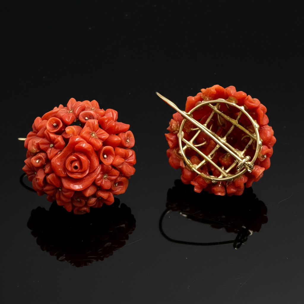 Ancient Sicilian coral earrings