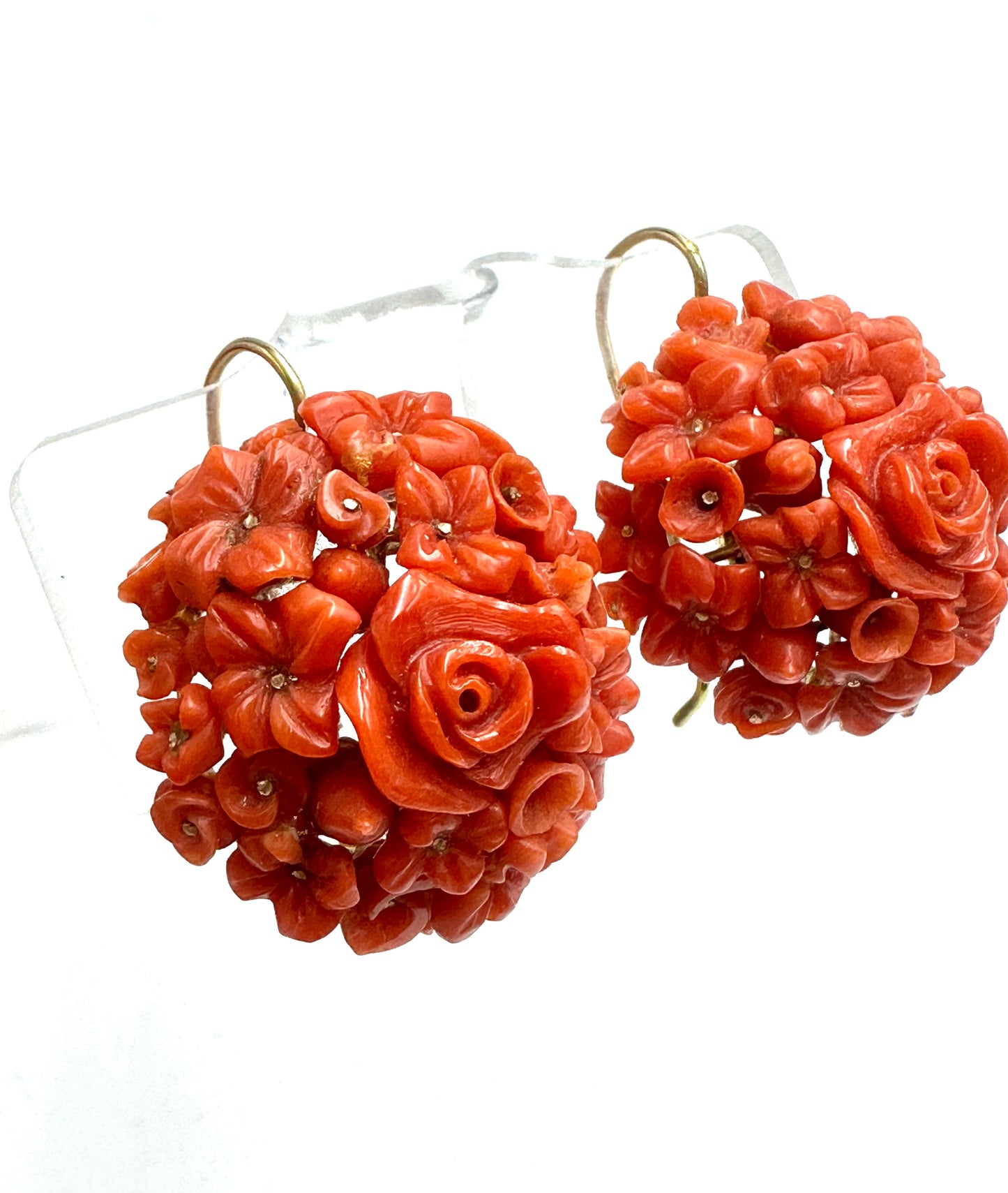 Ancient Sicilian coral earrings