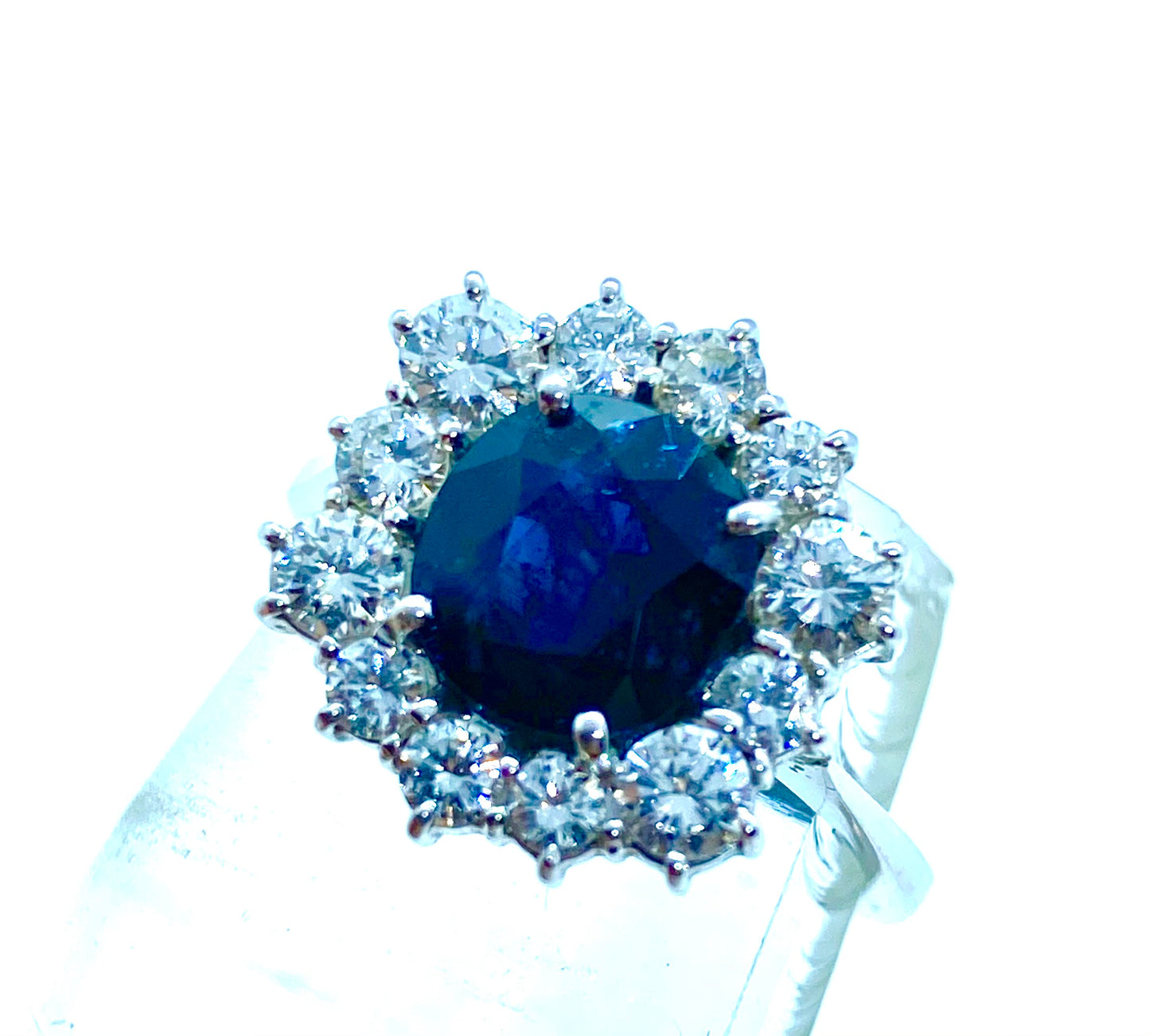 Hexagonal sapphire ring