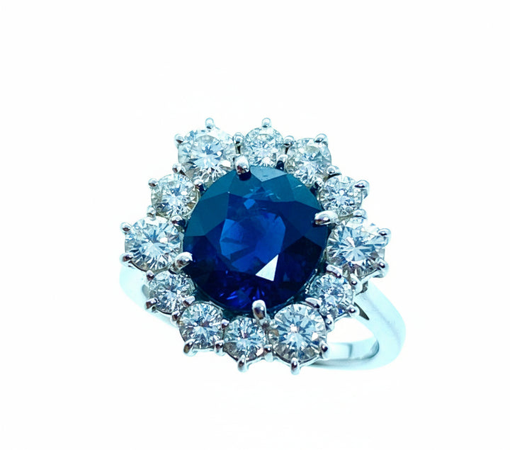 Anello Esagonale a Margherita di Zaffiro