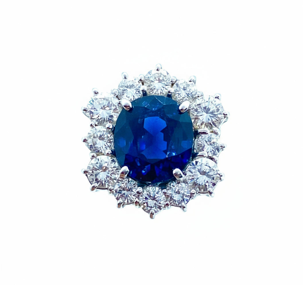 Anello Esagonale a Margherita di Zaffiro