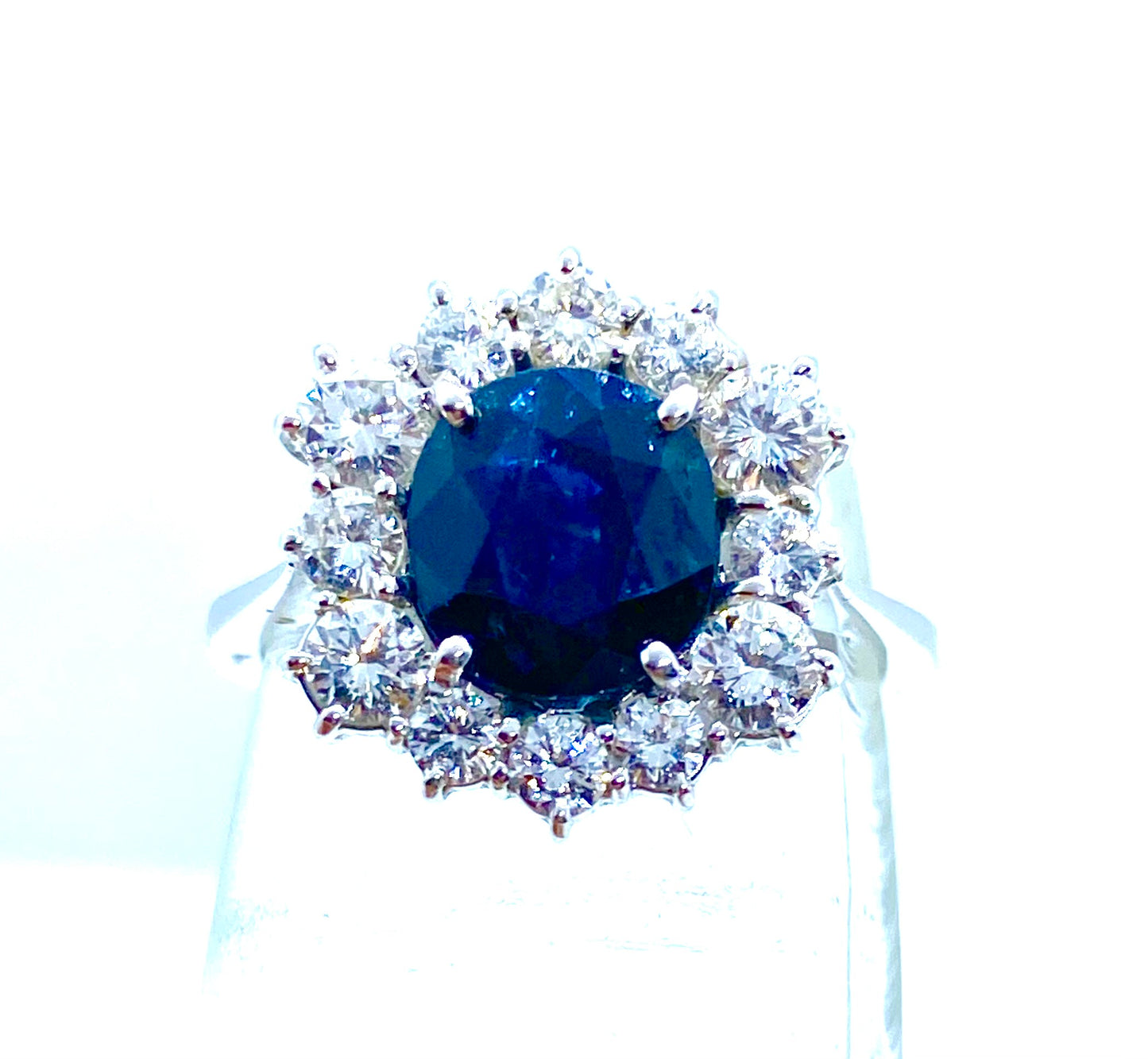 Hexagonal sapphire ring