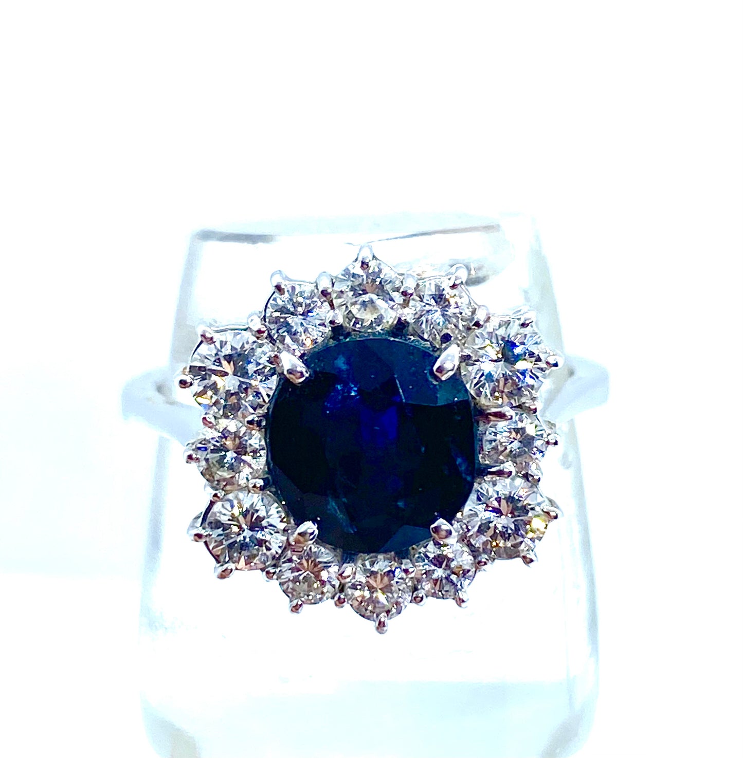 Hexagonal sapphire ring