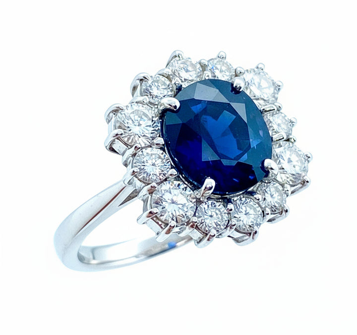 Anello Esagonale a Margherita di Zaffiro