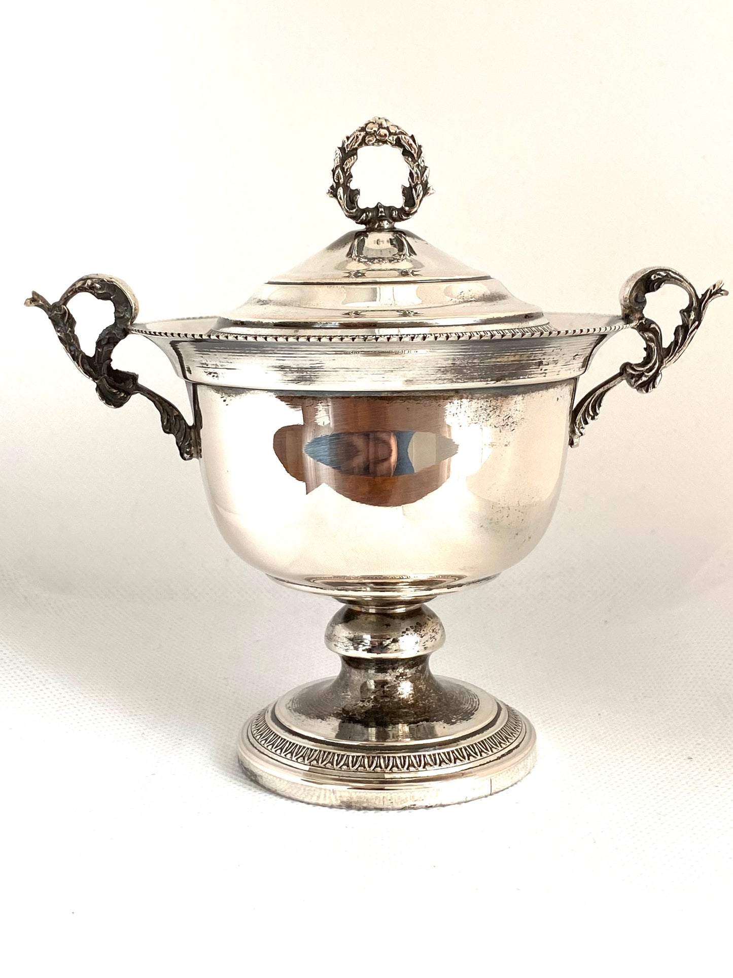 Elegant sugar pot - .800 silver, Italy