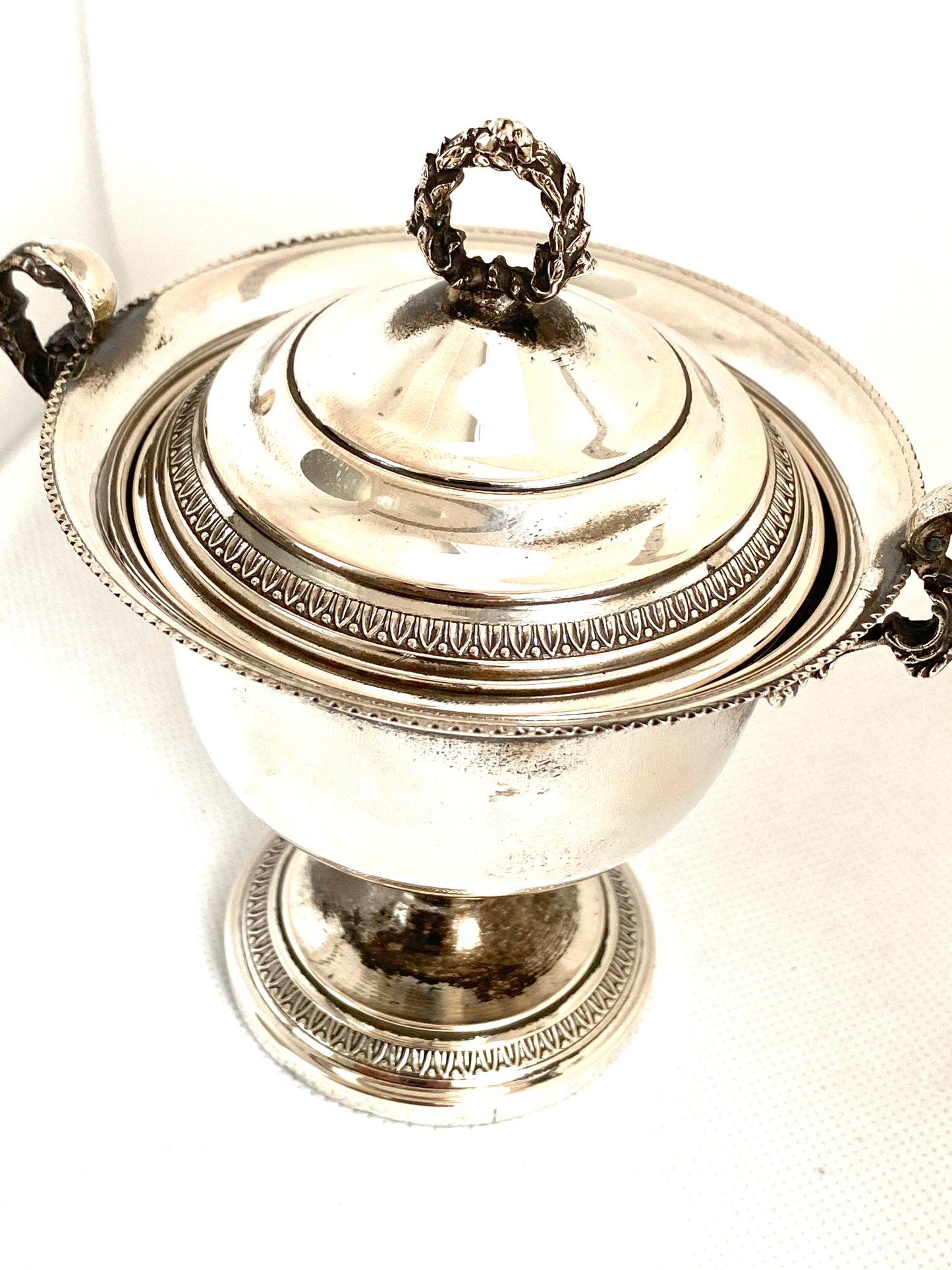 Elegant sugar pot - .800 silver, Italy