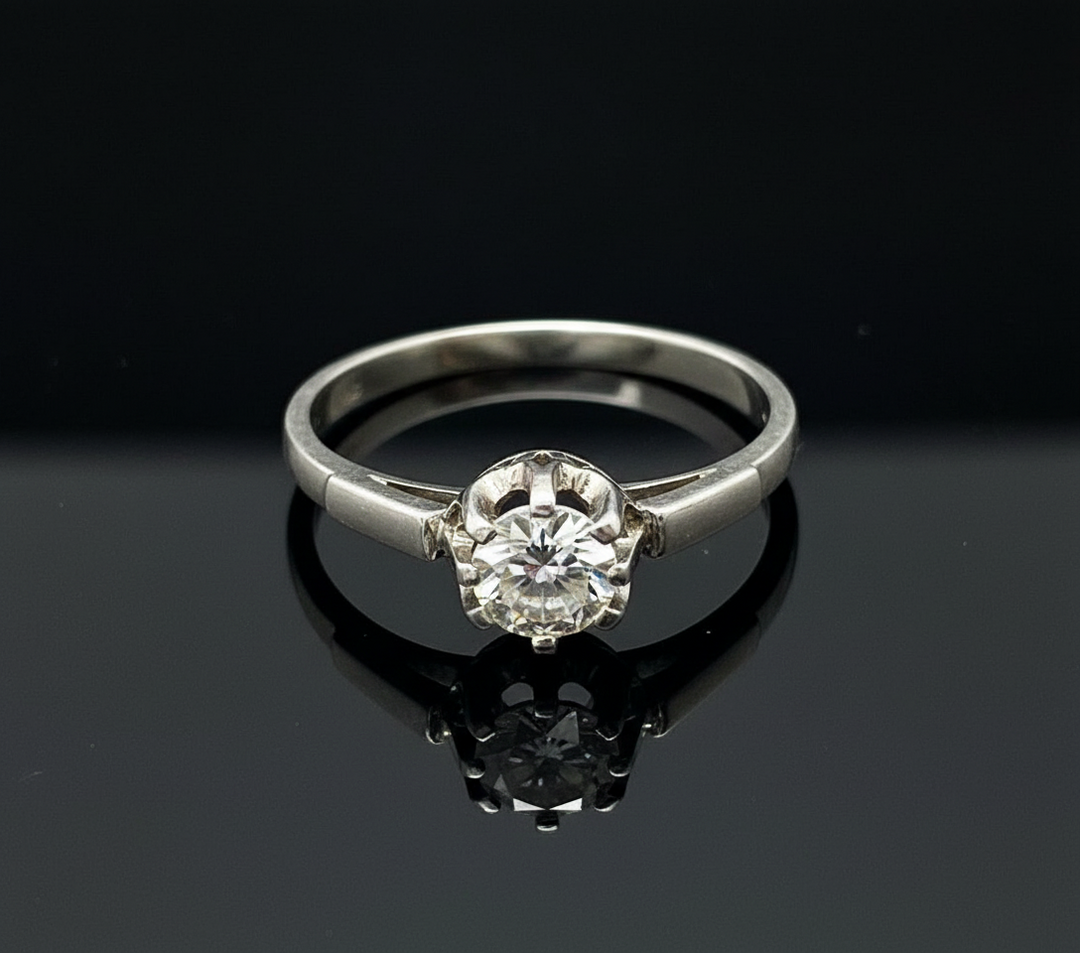 Anello con Solitario di Diamante, ct. 0,17