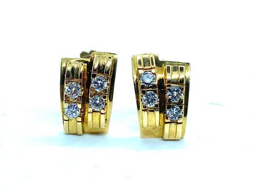 Diamond clip earrings