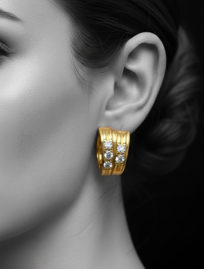 Diamond clip earrings