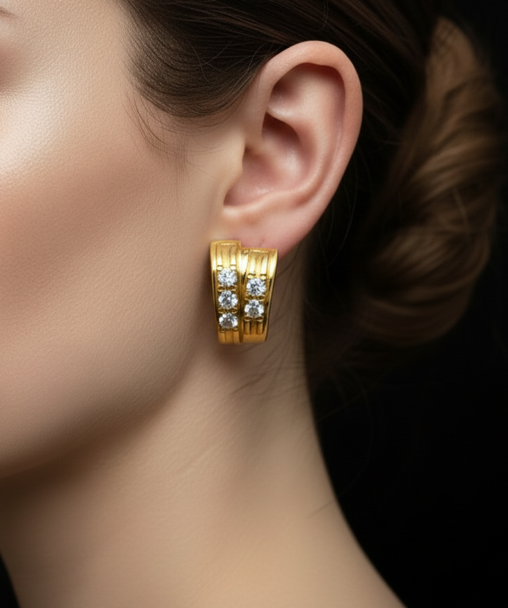 Diamond clip earrings