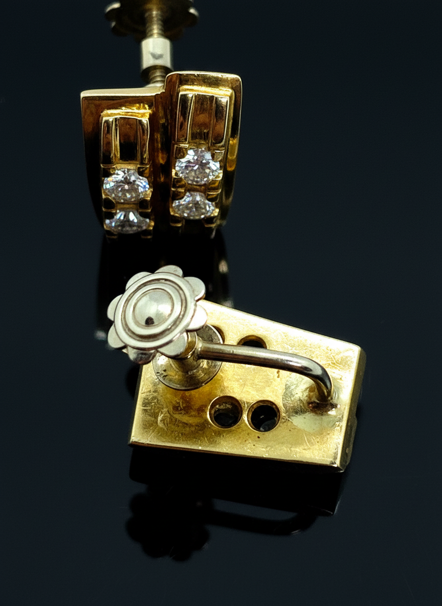 Diamond clip earrings