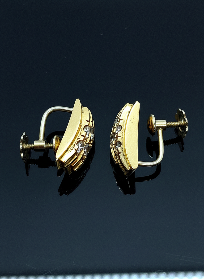 Diamond clip earrings