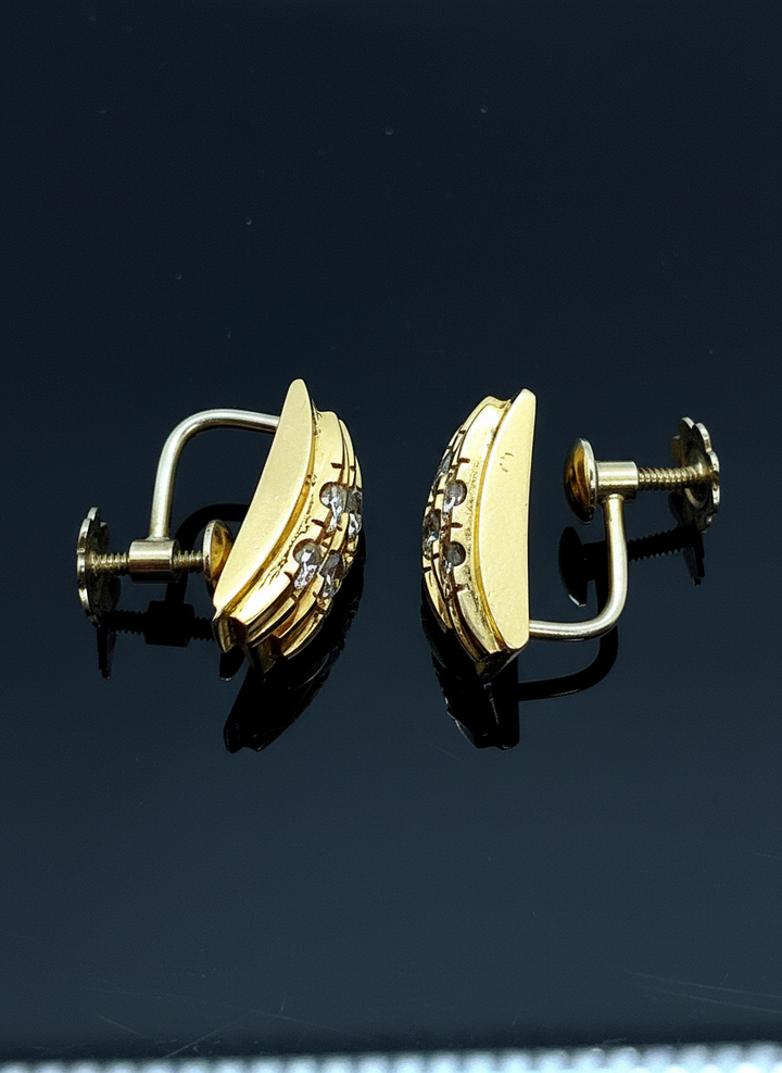 Diamond clip earrings