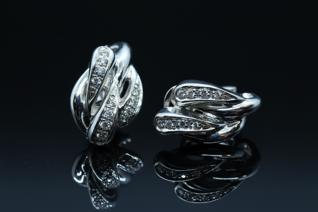 White gold diamond earrings