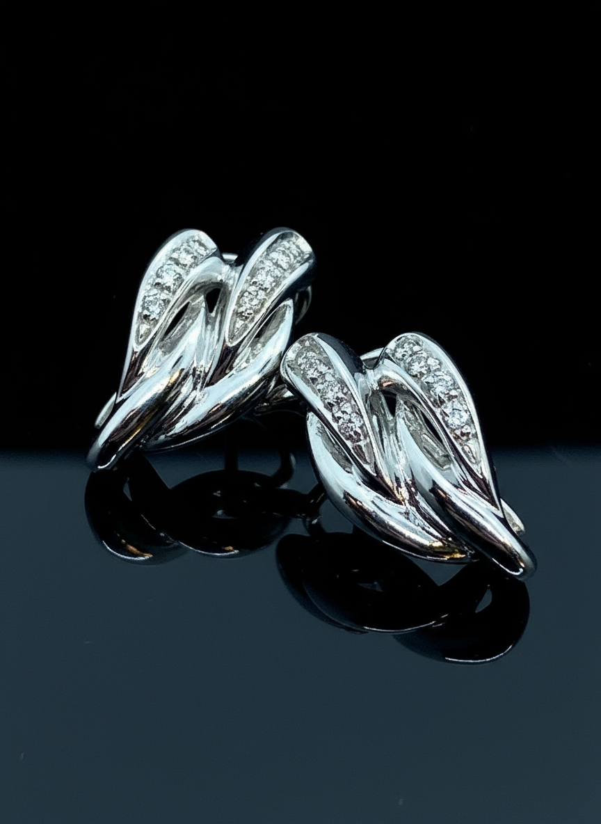 White gold diamond earrings
