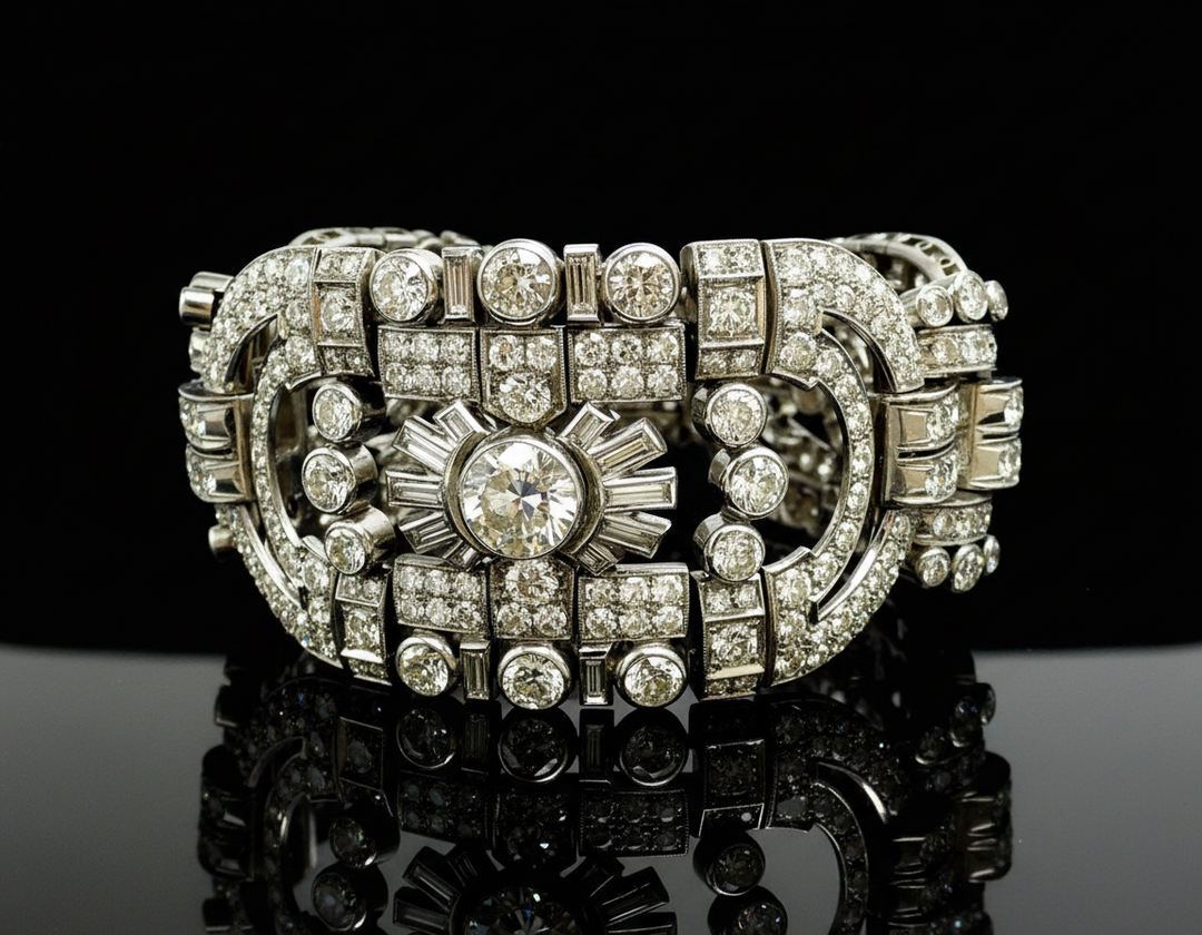 Rare art deco bracelet with diamonds, over 28 ct. Austro-Hungarian Empire