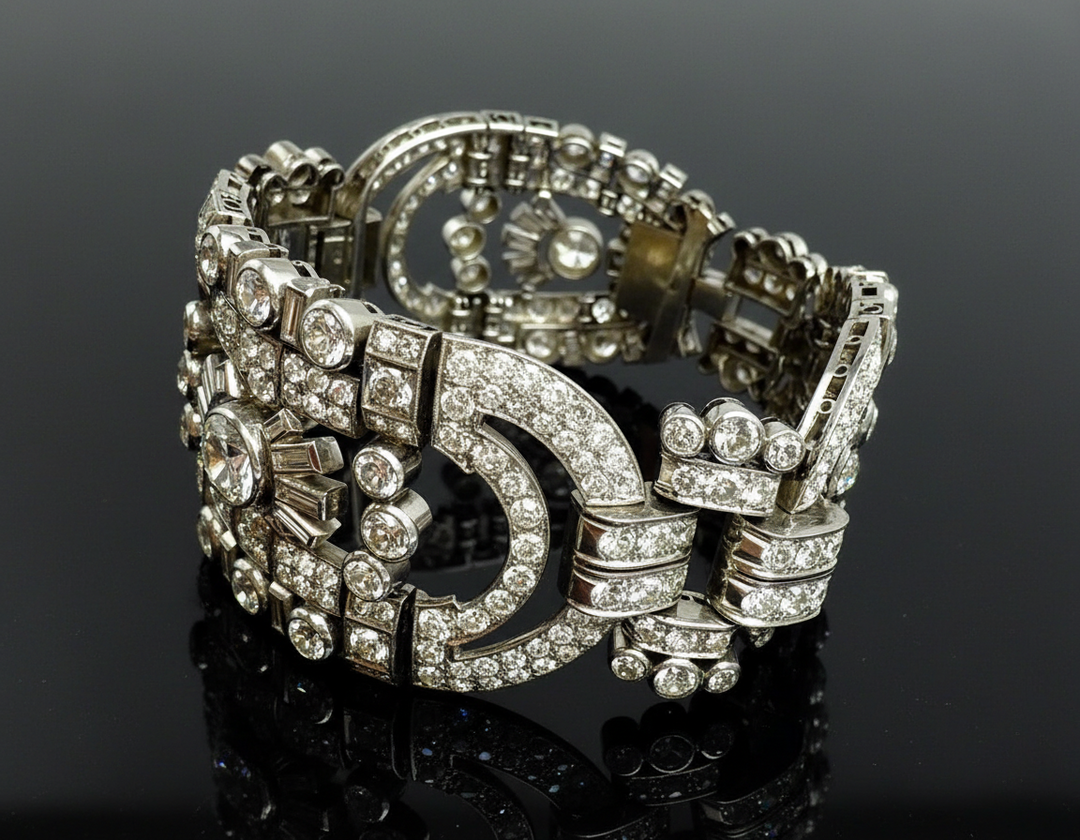 Rare art deco bracelet with diamonds, over 28 ct. Austro-Hungarian Empire