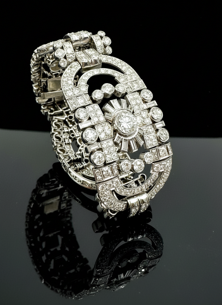Rare art deco bracelet with diamonds, over 28 ct. Austro-Hungarian Empire