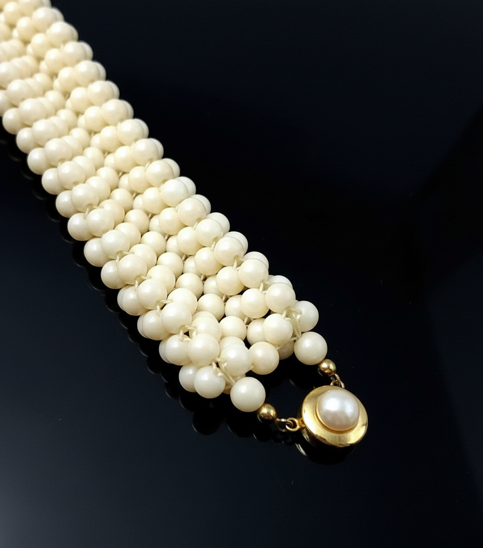 Coral pearl bracelet