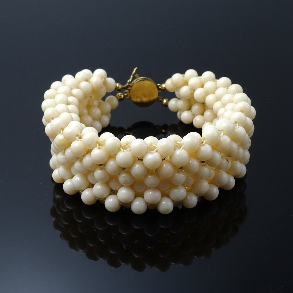 Coral pearl bracelet