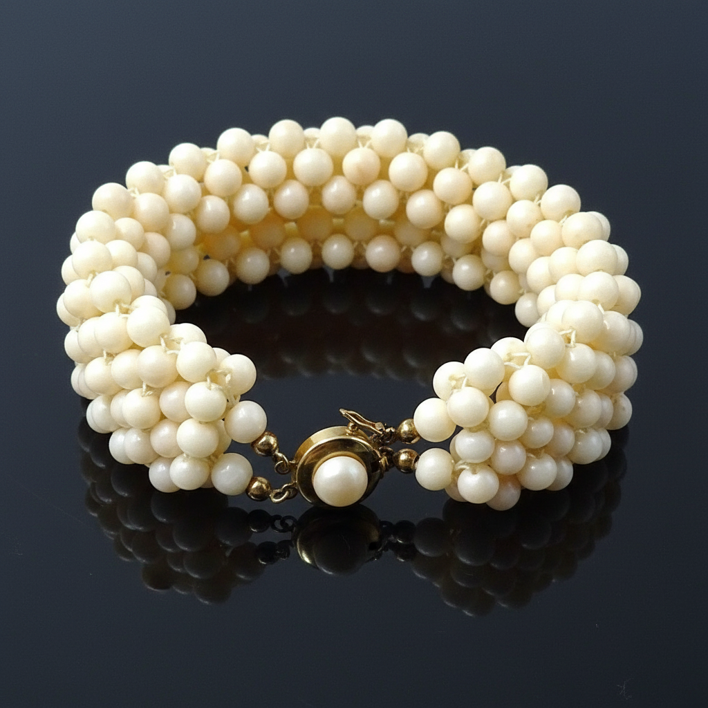 Coral pearl bracelet