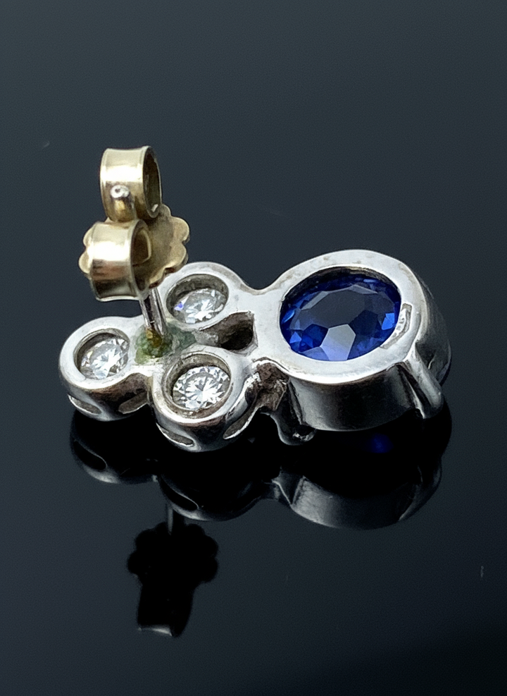 Orecchini Pendenti Zaffiri e Diamanti