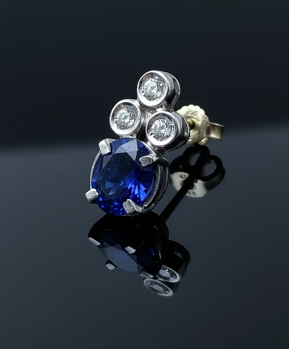 Orecchini Pendenti Zaffiri e Diamanti