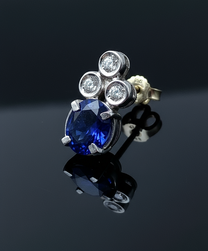 Orecchini Pendenti Zaffiri e Diamanti